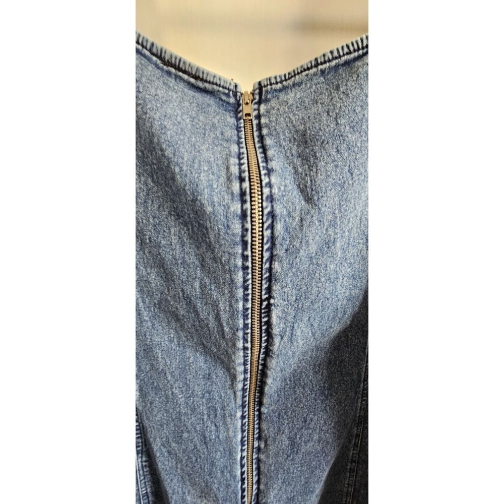 NWT ROSIE HARLOW puff sleeve square‎ neck women Sz 1X DENIM dress - Picture 10 of 10
